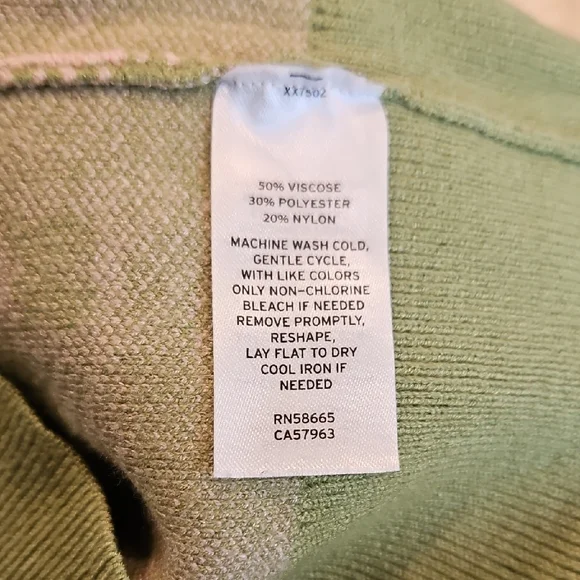 Nordstrom Green and Cream Checker Butterfly Knit Sweater - Picture 8 of 8